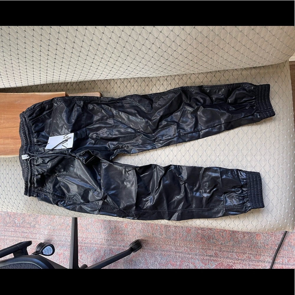 Zara Leather joggers